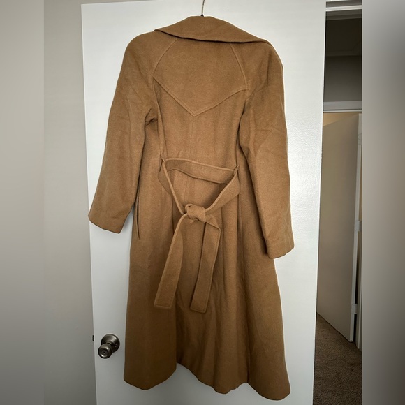 St. Michael Long Tan Cashmere Trench Coat - Picture 4 of 8